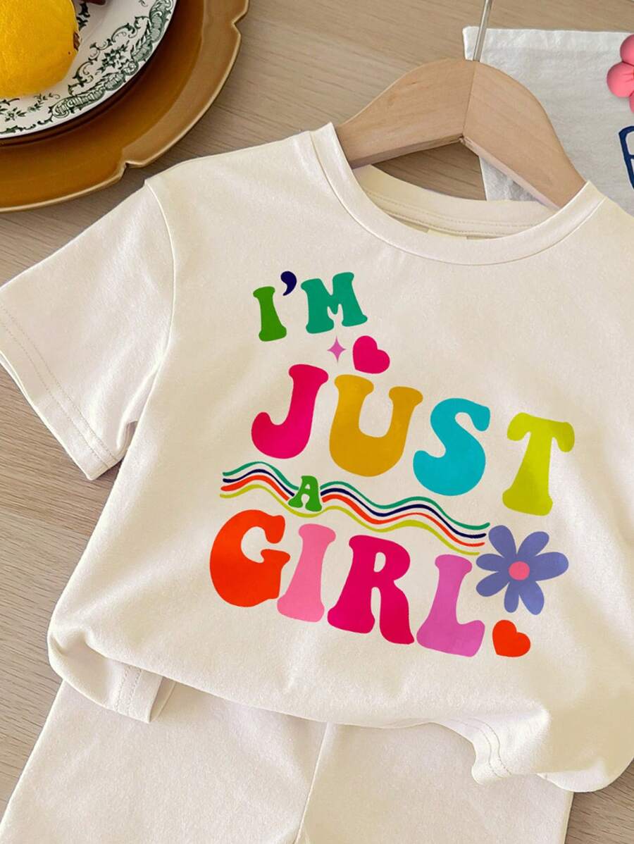 "In My Toddler Era" Crew Neck T-Shirt and Shorts Spring/Summer Outfit for Girls