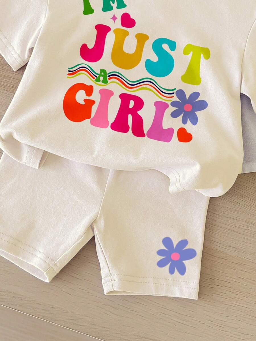 "In My Toddler Era" Crew Neck T-Shirt and Shorts Spring/Summer Outfit for Girls