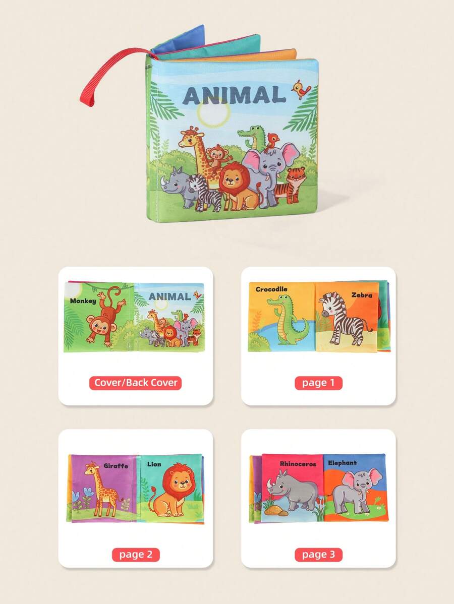 Montessori Baby Cloth Books Washable Tear Resistant Sensory Learning Book Set for Toddlers Early Education Toy Gift