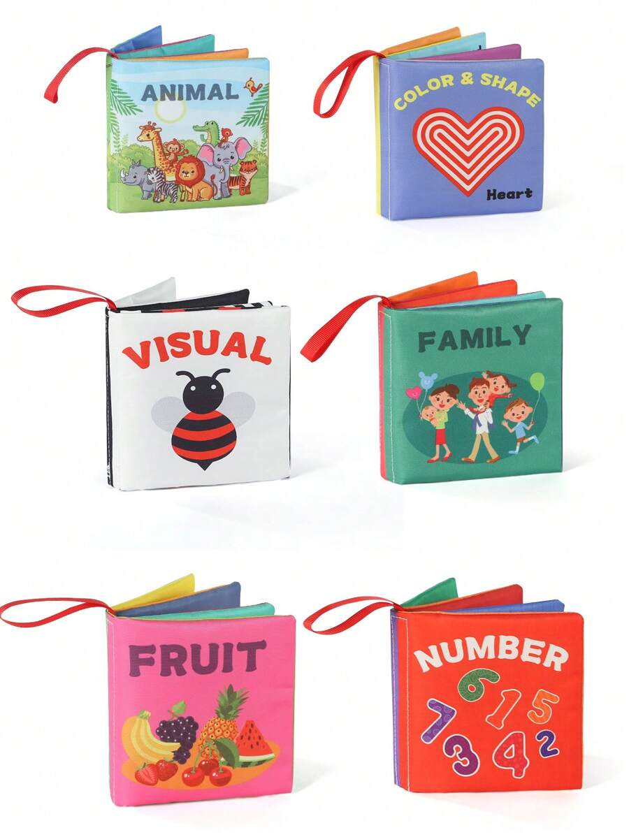 Montessori Baby Cloth Books Washable Tear Resistant Sensory Learning Book Set for Toddlers Early Education Toy Gift