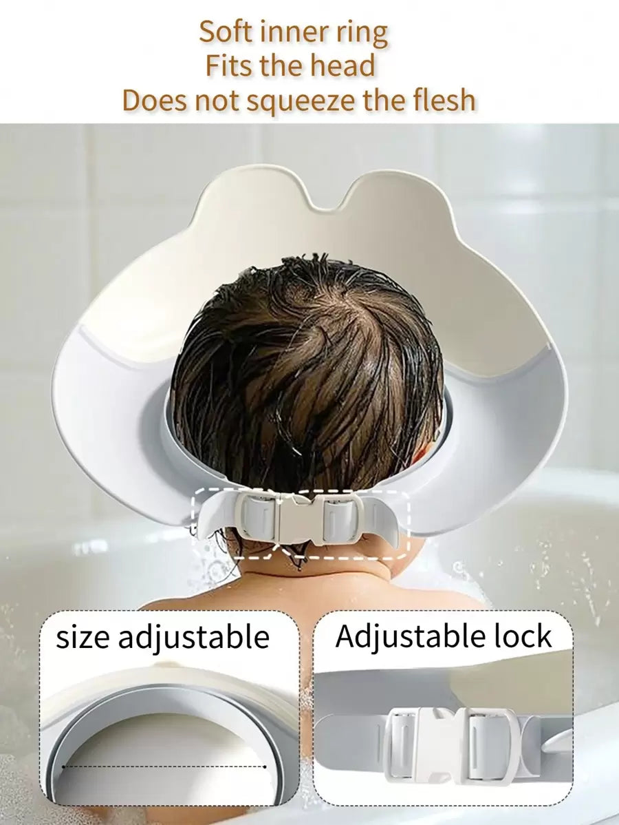 Baby Bear Shampoo Cap Adjustable Waterproof Bath Visor Ear Protection Shower Cap for Toddlers