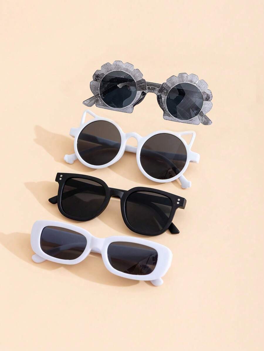 1-4 Pcs Kids Cute Fashion Glasses - Personalized Children's Eyewear Pack, Creative Back to School Gift for Boys & Girls
