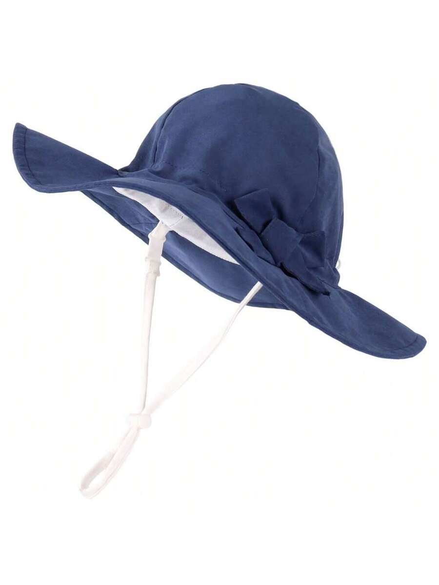 Adjustable Bow Decor Sun Hat for Toddlers and Kids Outdoor Wear