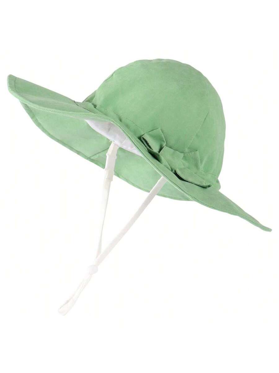 Adjustable Bow Decor Sun Hat for Toddlers and Kids Outdoor Wear