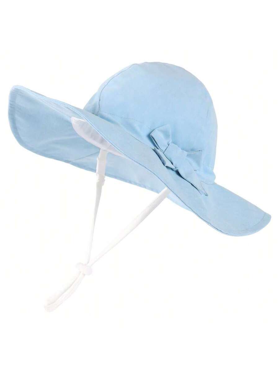 Adjustable Bow Decor Sun Hat for Toddlers and Kids Outdoor Wear