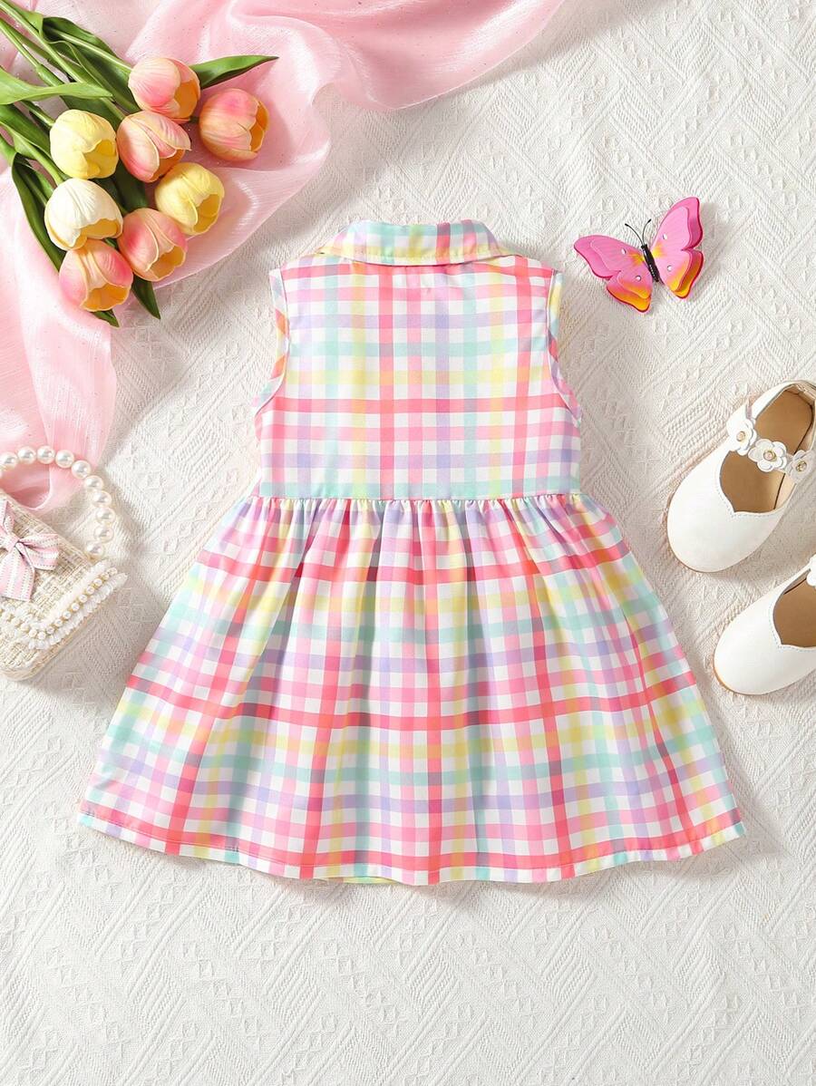 Kids Floral Print A-Line Dress With Bucket Hat Cute Summer Outing Clothing Set