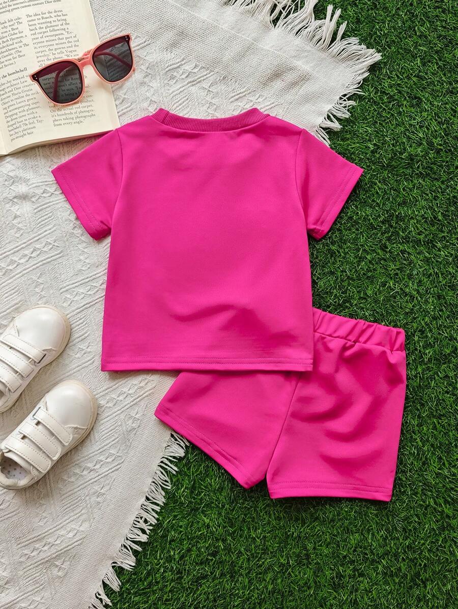 Classic Everyday Shorts Set For Baby Girls With Daddy's Girl T Shirt