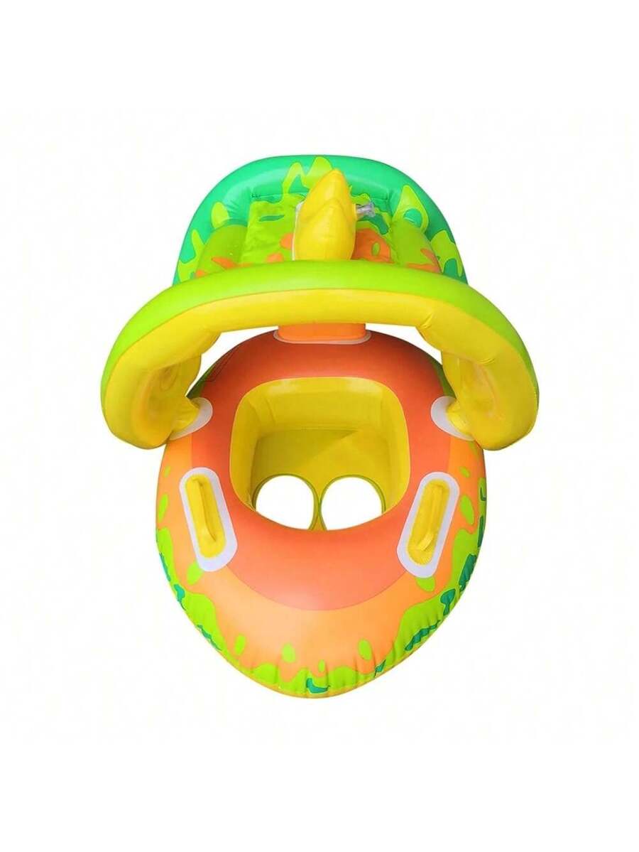 Baby Inflatable Swim Float with Canopy and Seat Thickened Swimming Ring for Pool and Beach