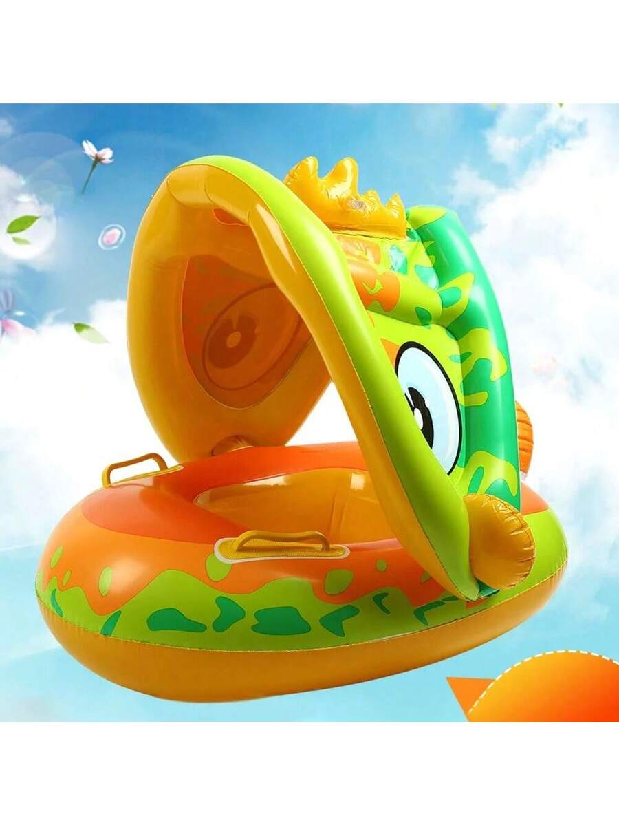 Baby Inflatable Swim Float with Canopy and Seat Thickened Swimming Ring for Pool and Beach
