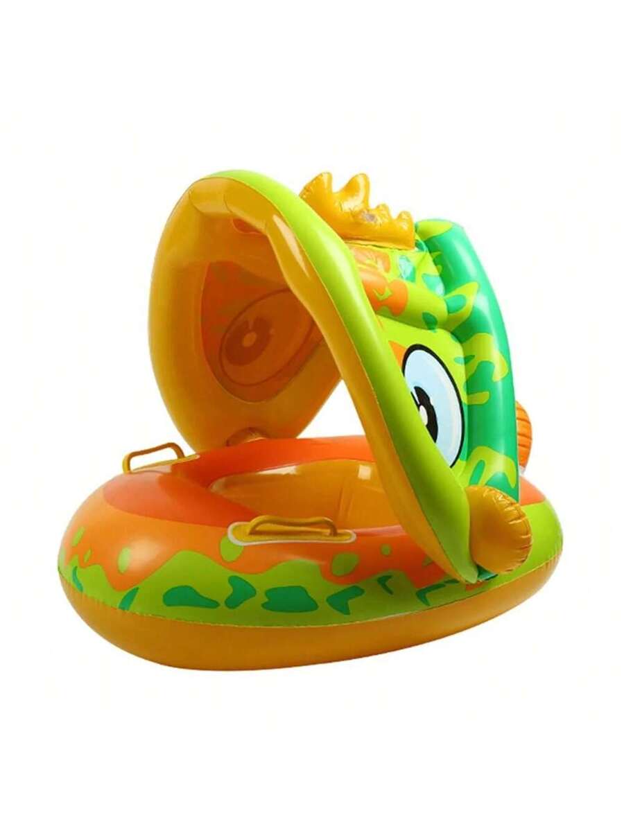 Baby Inflatable Swim Float with Canopy and Seat Thickened Swimming Ring for Pool and Beach