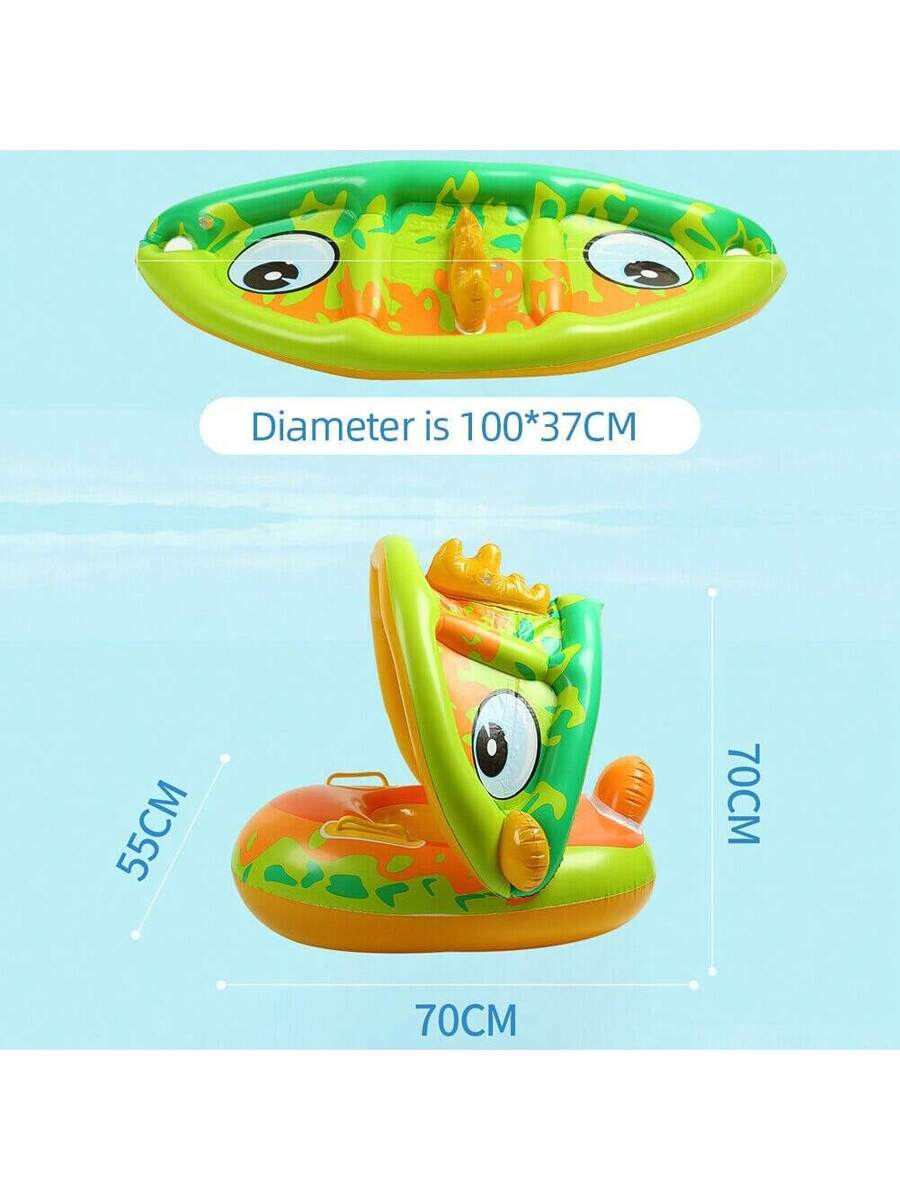 Baby Inflatable Swim Float with Canopy and Seat Thickened Swimming Ring for Pool and Beach