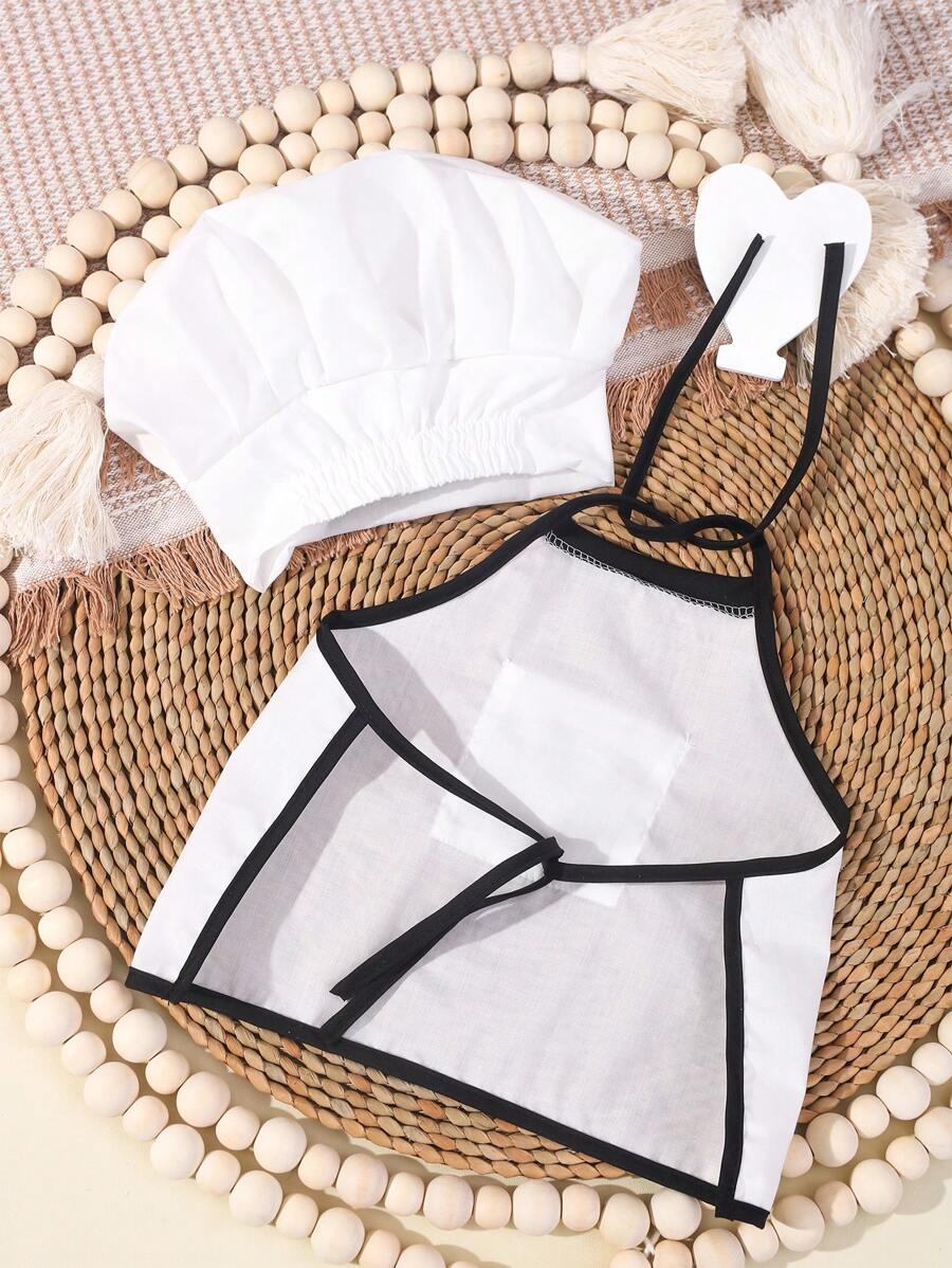 Baby Boy Chef Hat and Apron Photography Outfit Set for Newborn Photoshoots