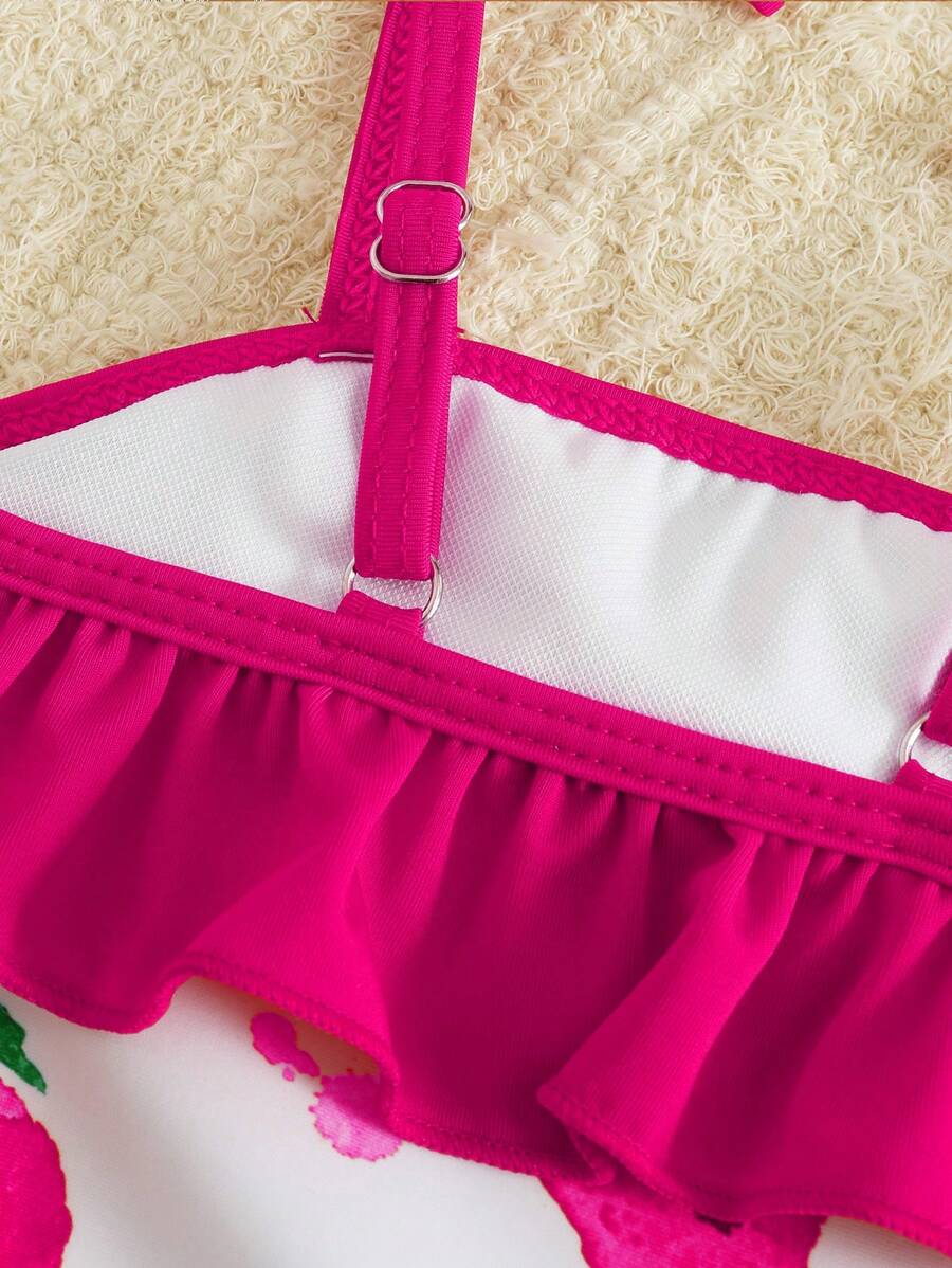 Baby Minimalist Print One-Piece Swimsuit for Daily Summer Beach and Pool Wear