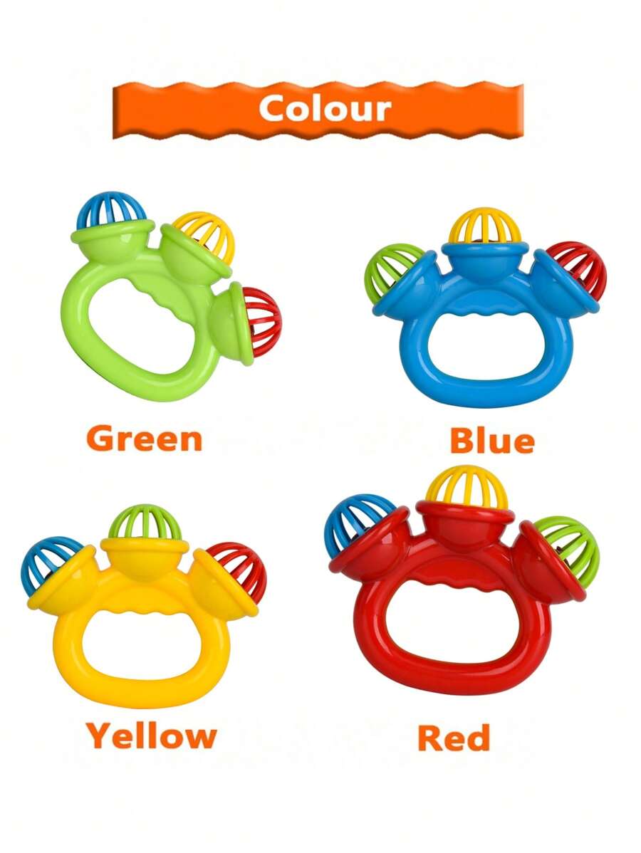 Baby 3 Head Rattle Toy Educational Grasp Training Sensory Toy for 0-12 Months Boys and Girls