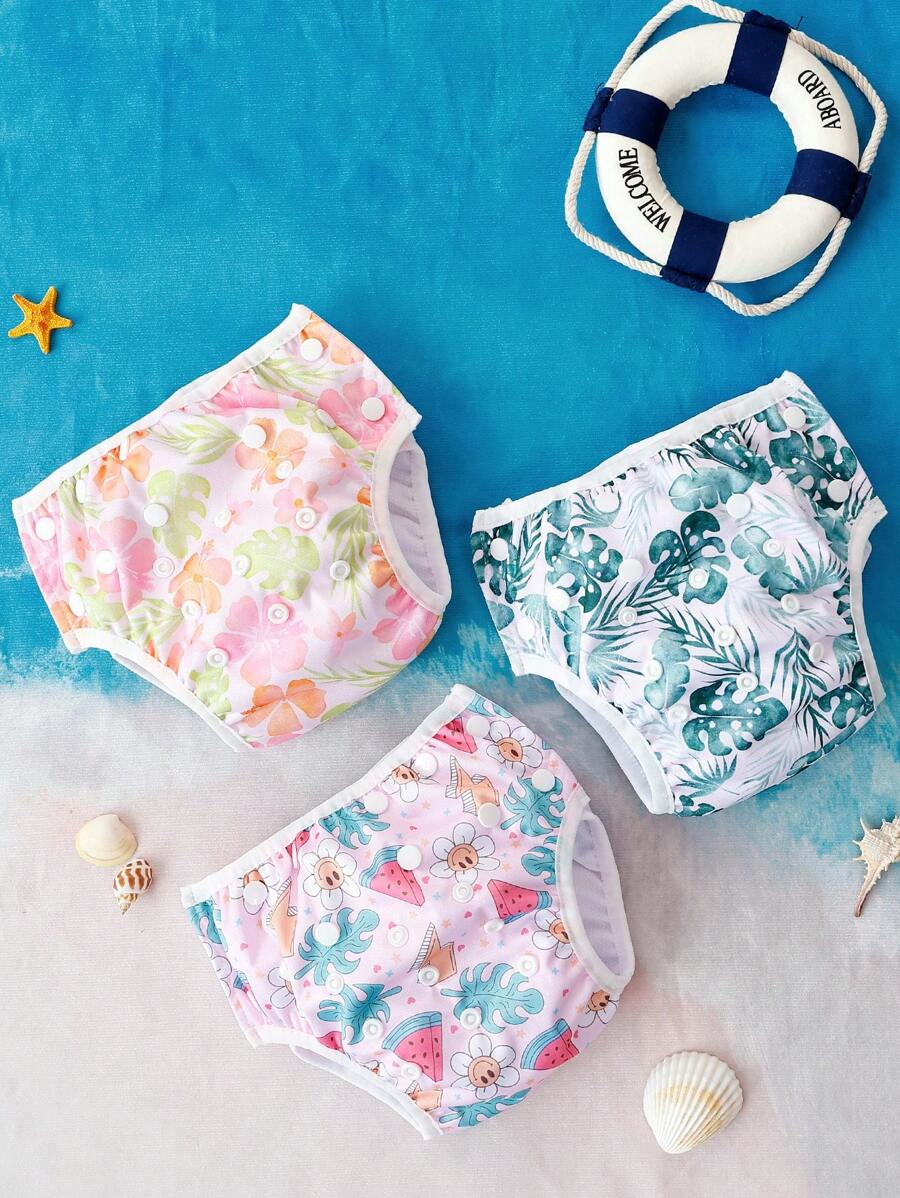 3pcs Baby Swim Diapers Reusable Quick Dry Swimming Pants for Infants and Toddlers
