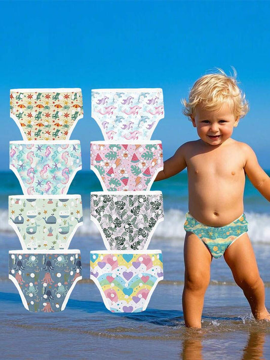 Reusable Baby Swim Diaper Adjustable Toddler Swimming Diaper for Boys and Girls 9 Months to 3 Years