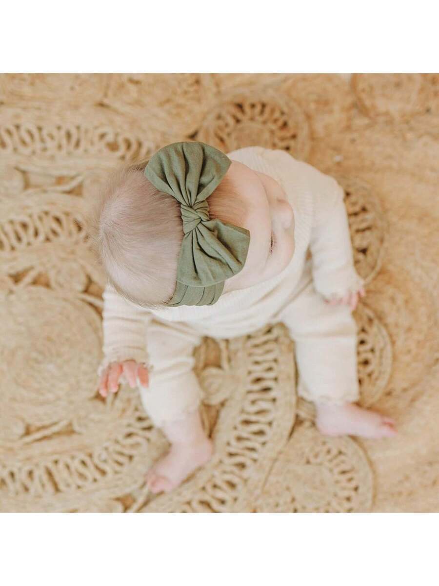 8pcs Handmade Baby Bow Headbands for Newborn and Toddler Daily Wear