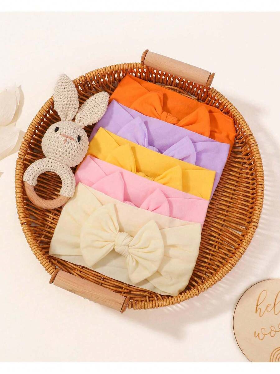 8pcs Handmade Baby Bow Headbands for Newborn and Toddler Daily Wear
