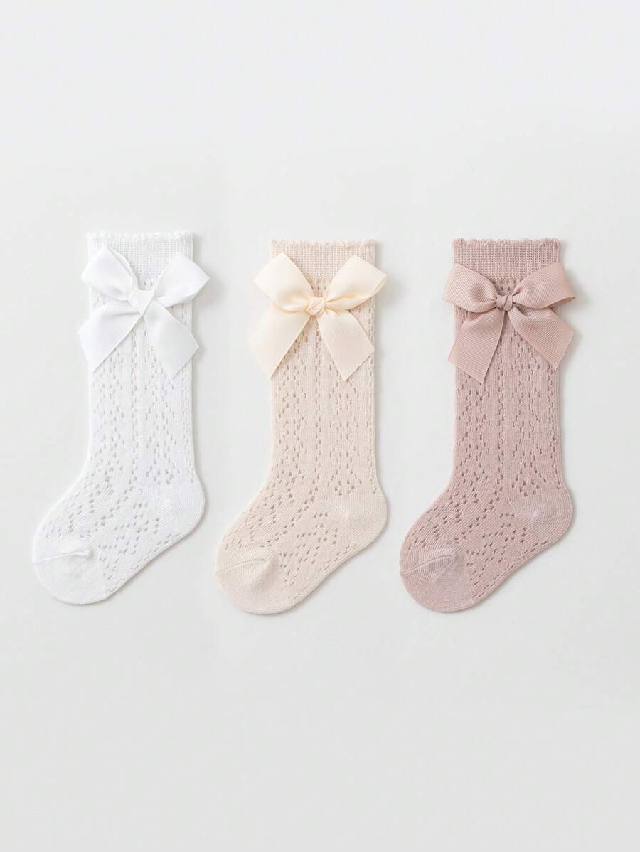 Bow Mesh Mid Calf Socks for Cute Princess Daily Wear