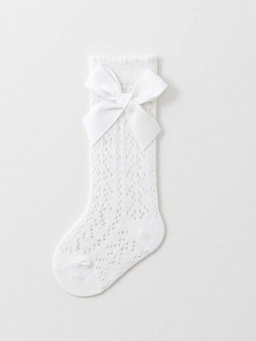 Bow Mesh Mid Calf Socks for Cute Princess Daily Wear
