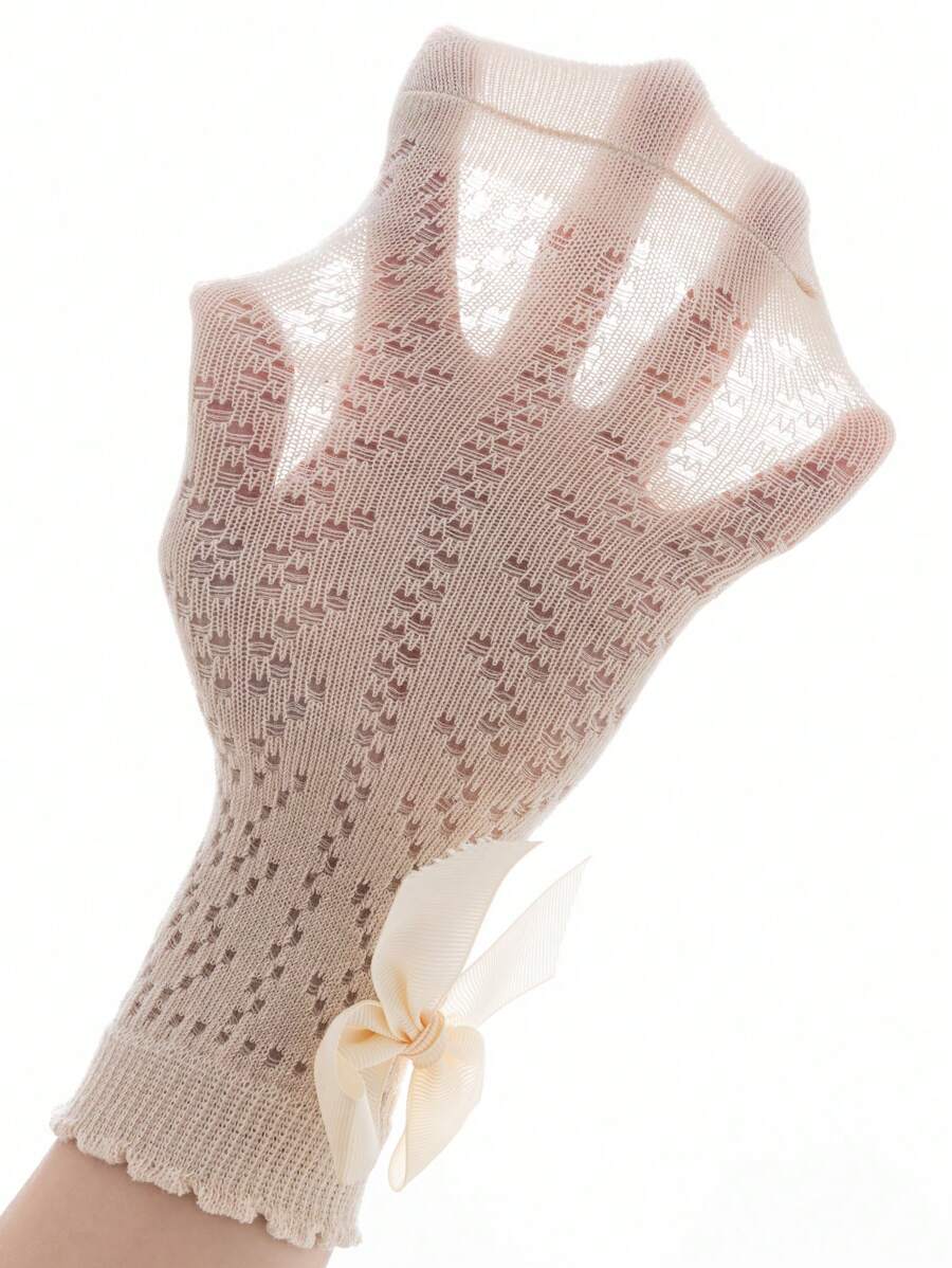 Bow Mesh Mid Calf Socks for Cute Princess Daily Wear