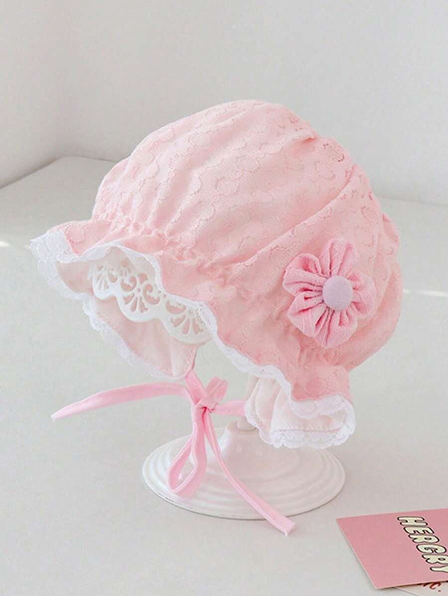 Lace Flower Princess Bonnet Hat for Cute Spring and Summer Wear