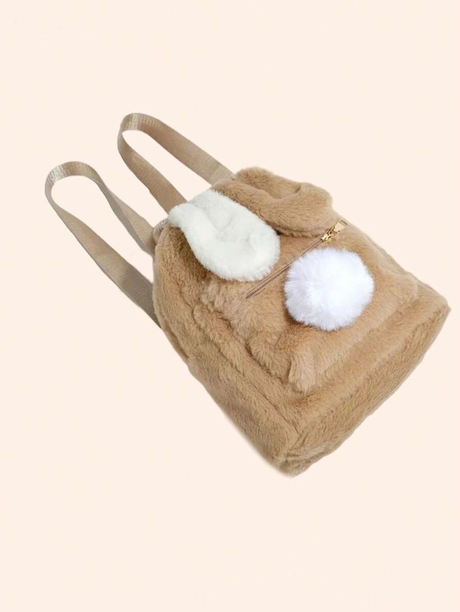 Personalized Bunny Ear Plush Backpack – Custom Embroidered Name School Bag