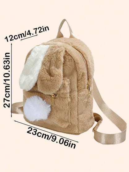 Personalized Bunny Ear Plush Backpack – Custom Embroidered Name School Bag