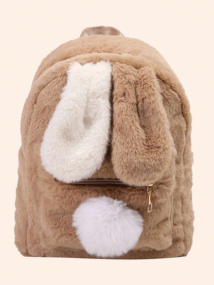 Personalized Bunny Ear Plush Backpack – Custom Embroidered Name School Bag
