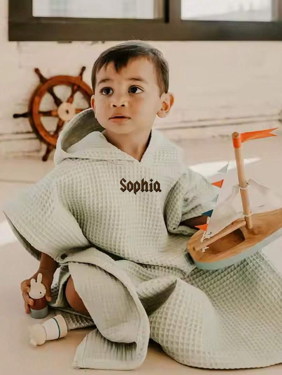 Personalized Toddler Hooded Towel Cape Custom Name Embroidered Quick Dry Bath and Swim Cover for Kids 1-3 Years