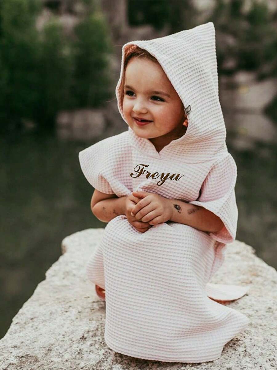 Personalized Toddler Hooded Towel Cape Custom Name Embroidered Quick Dry Bath and Swim Cover for Kids 1-3 Years