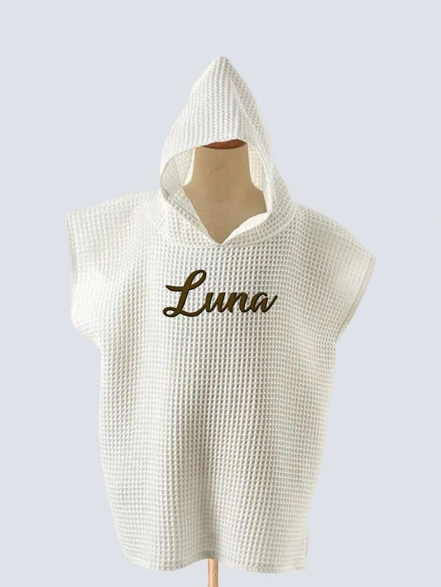 Personalized Toddler Hooded Towel Cape Custom Name Embroidered Quick Dry Bath and Swim Cover for Kids 1-3 Years