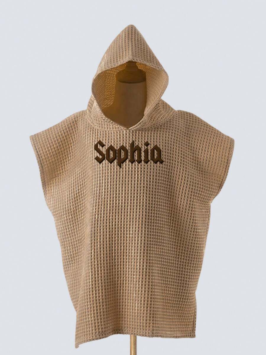 Personalized Toddler Hooded Towel Cape Custom Name Embroidered Quick Dry Bath and Swim Cover for Kids 1-3 Years
