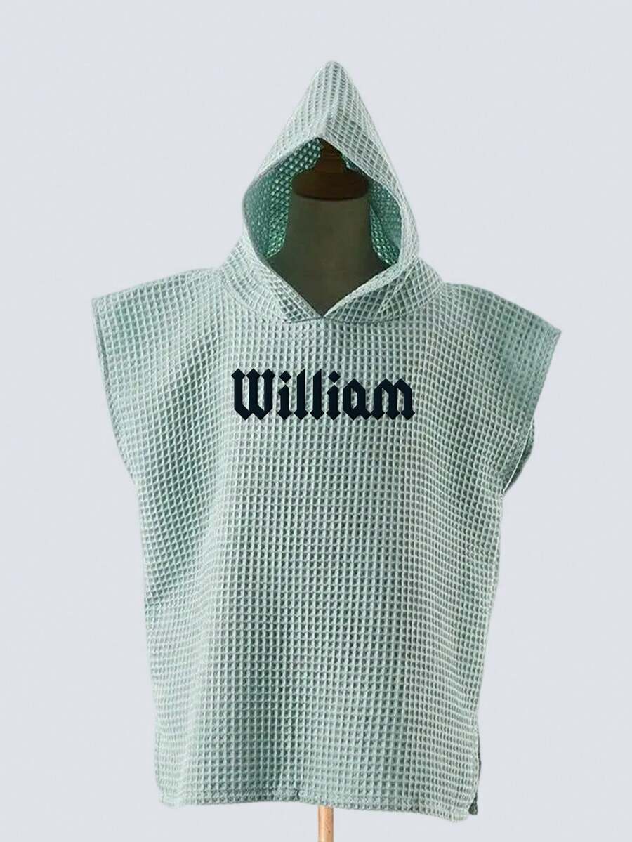 Personalized Toddler Hooded Towel Cape Custom Name Embroidered Quick Dry Bath and Swim Cover for Kids 1-3 Years
