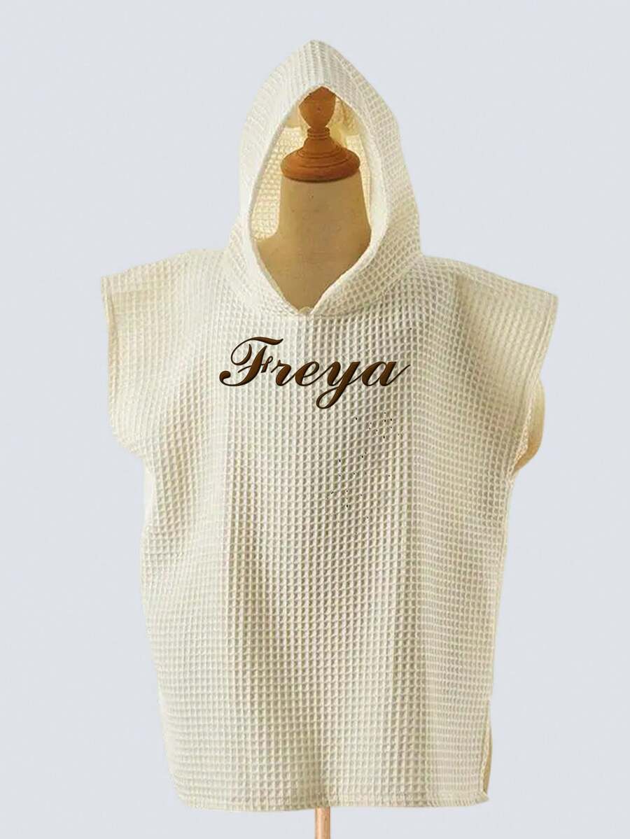 Personalized Toddler Hooded Towel Cape Custom Name Embroidered Quick Dry Bath and Swim Cover for Kids 1-3 Years