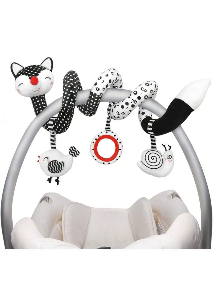 Baby Spiral Stroller Toy Plush Hanging Rattle Sensory Toy for Crib Car Seat and Stroller 0-12 Months Baby Boys Girls Gift Set