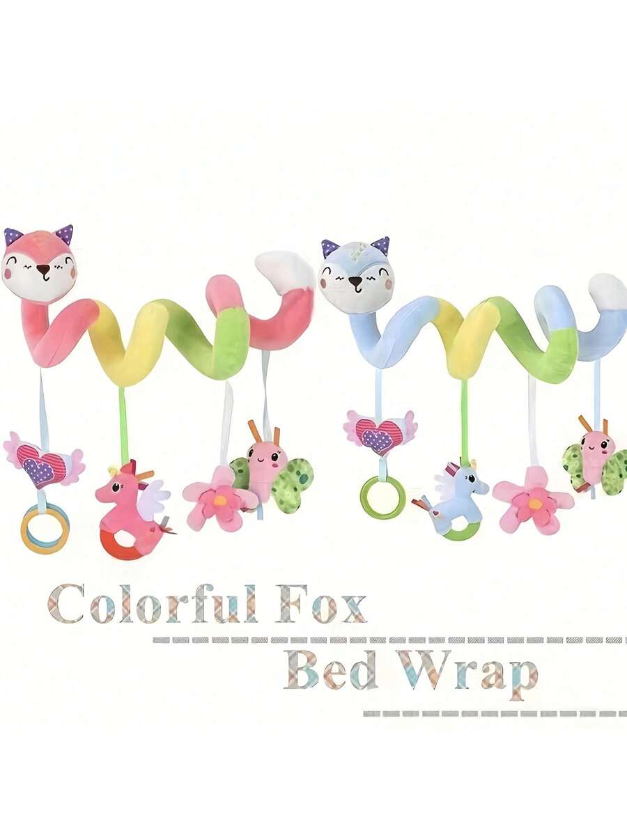 Baby Spiral Stroller Toy Plush Hanging Rattle Sensory Toy for Crib Car Seat and Stroller 0-12 Months Baby Boys Girls Gift Set