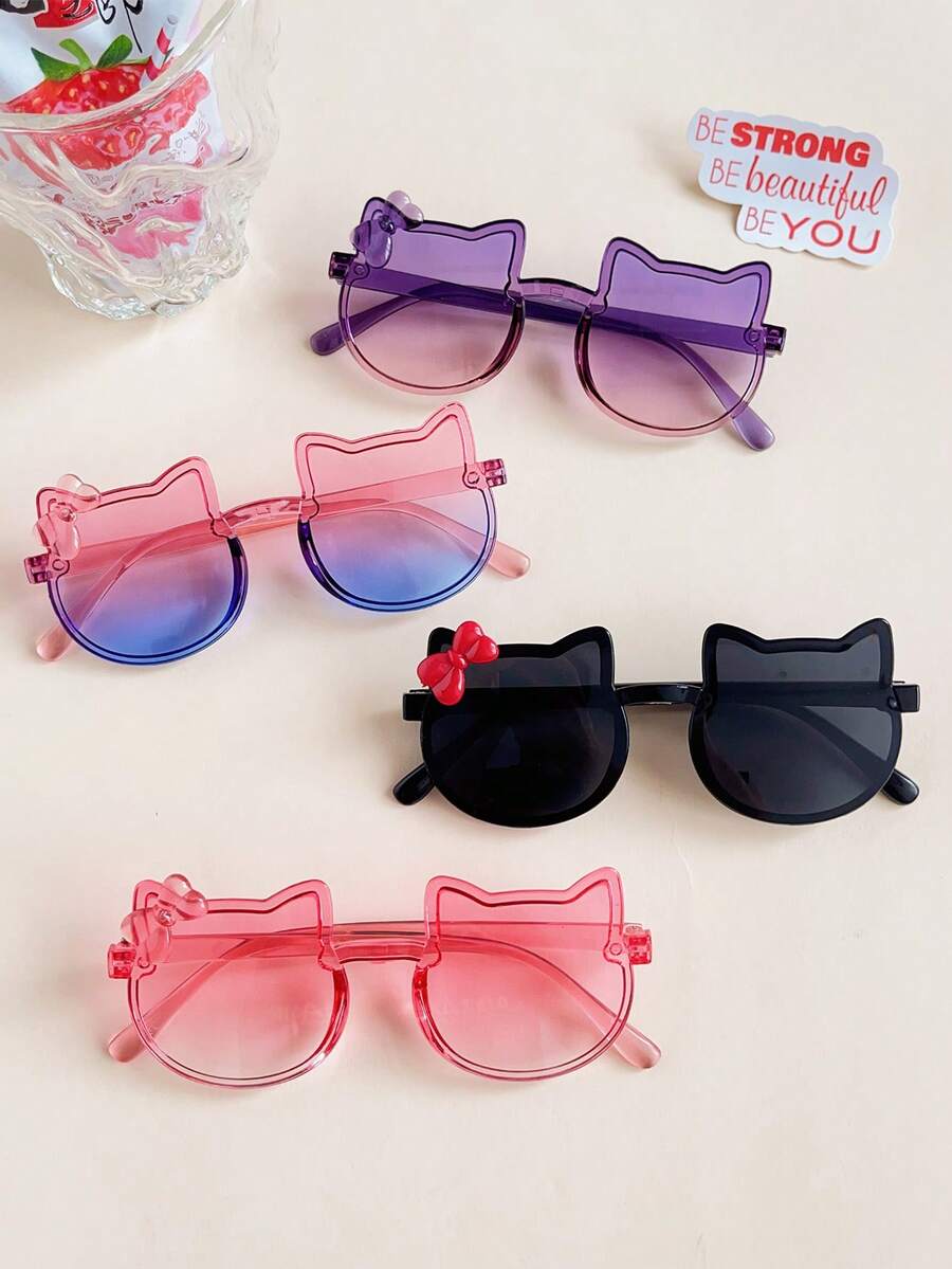 Double Color Cat Bowknot Fashion Glasses for Kids Accessories