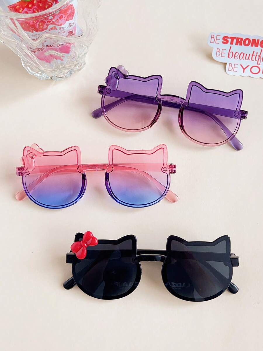 Double Color Cat Bowknot Fashion Glasses for Kids Accessories