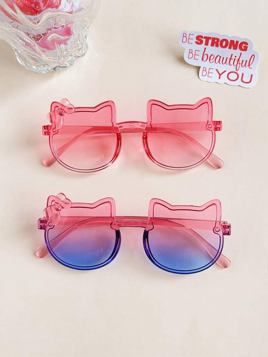 Double Color Cat Bowknot Fashion Glasses for Kids Accessories