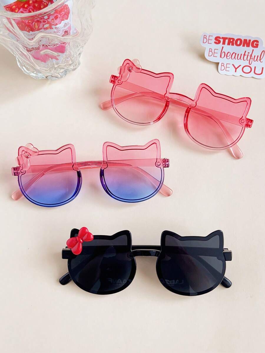 Double Color Cat Bowknot Fashion Glasses for Kids Accessories