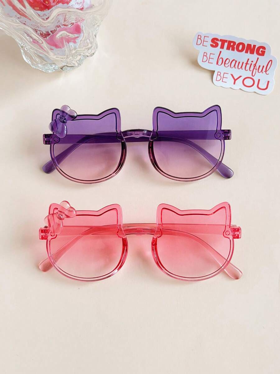 Double Color Cat Bowknot Fashion Glasses for Kids Accessories