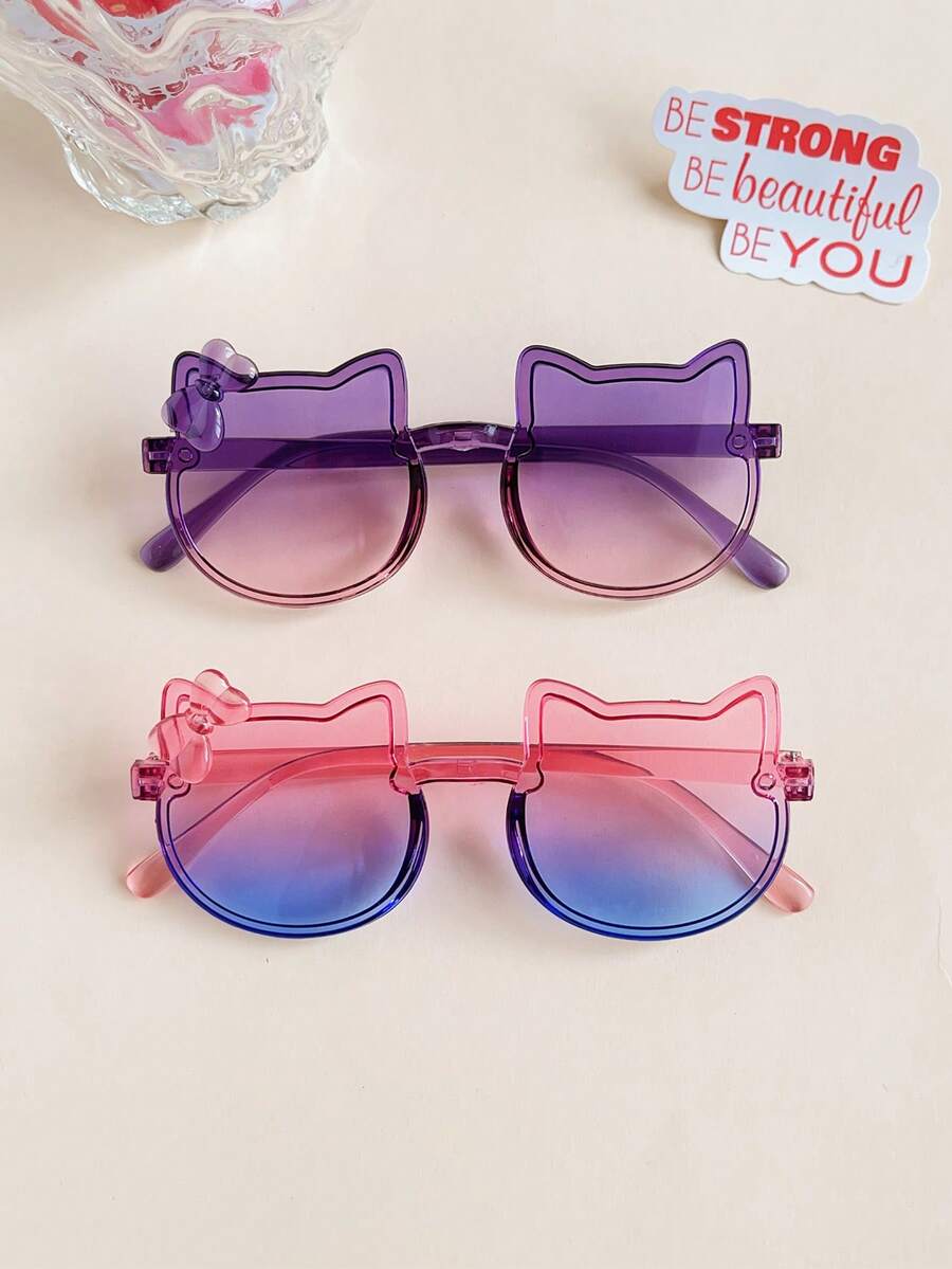 Double Color Cat Bowknot Fashion Glasses for Kids Accessories