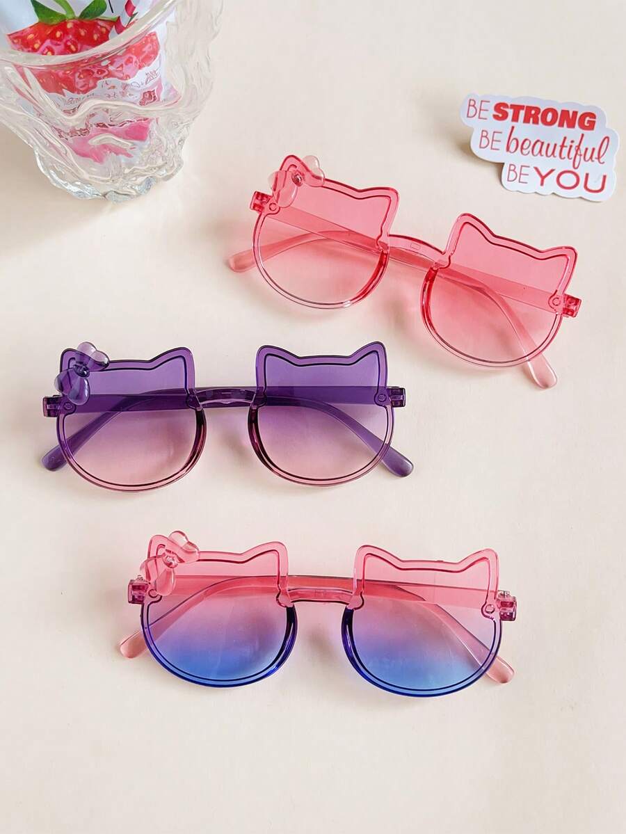 Double Color Cat Bowknot Fashion Glasses for Kids Accessories