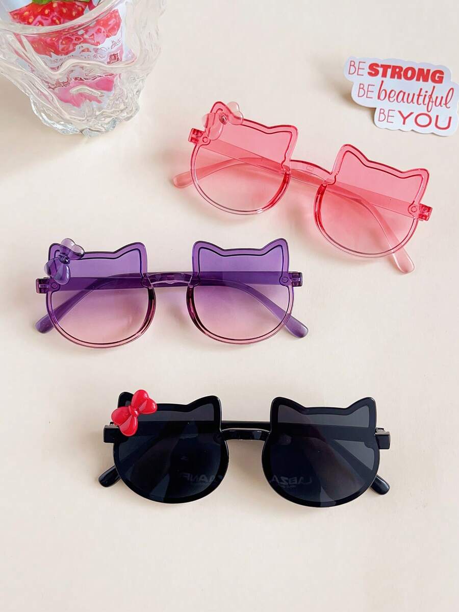 Double Color Cat Bowknot Fashion Glasses for Kids Accessories