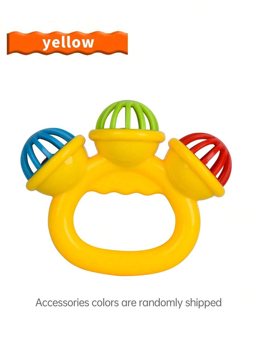 Baby 3 Head Rattle Toy Educational Grasp Training Sensory Toy for 0-12 Months Boys and Girls