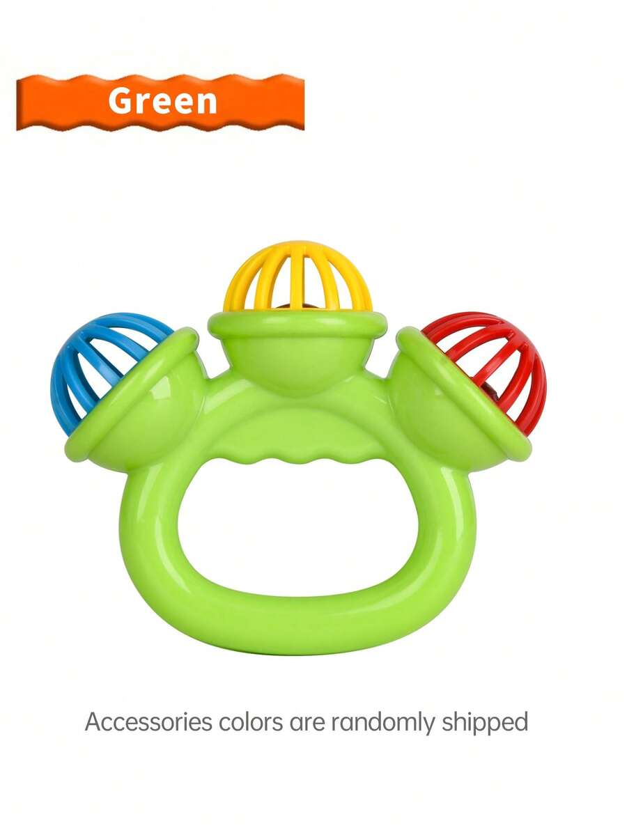 Baby 3 Head Rattle Toy Educational Grasp Training Sensory Toy for 0-12 Months Boys and Girls