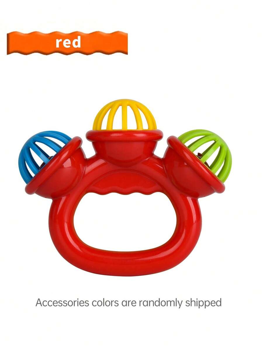 Baby 3 Head Rattle Toy Educational Grasp Training Sensory Toy for 0-12 Months Boys and Girls