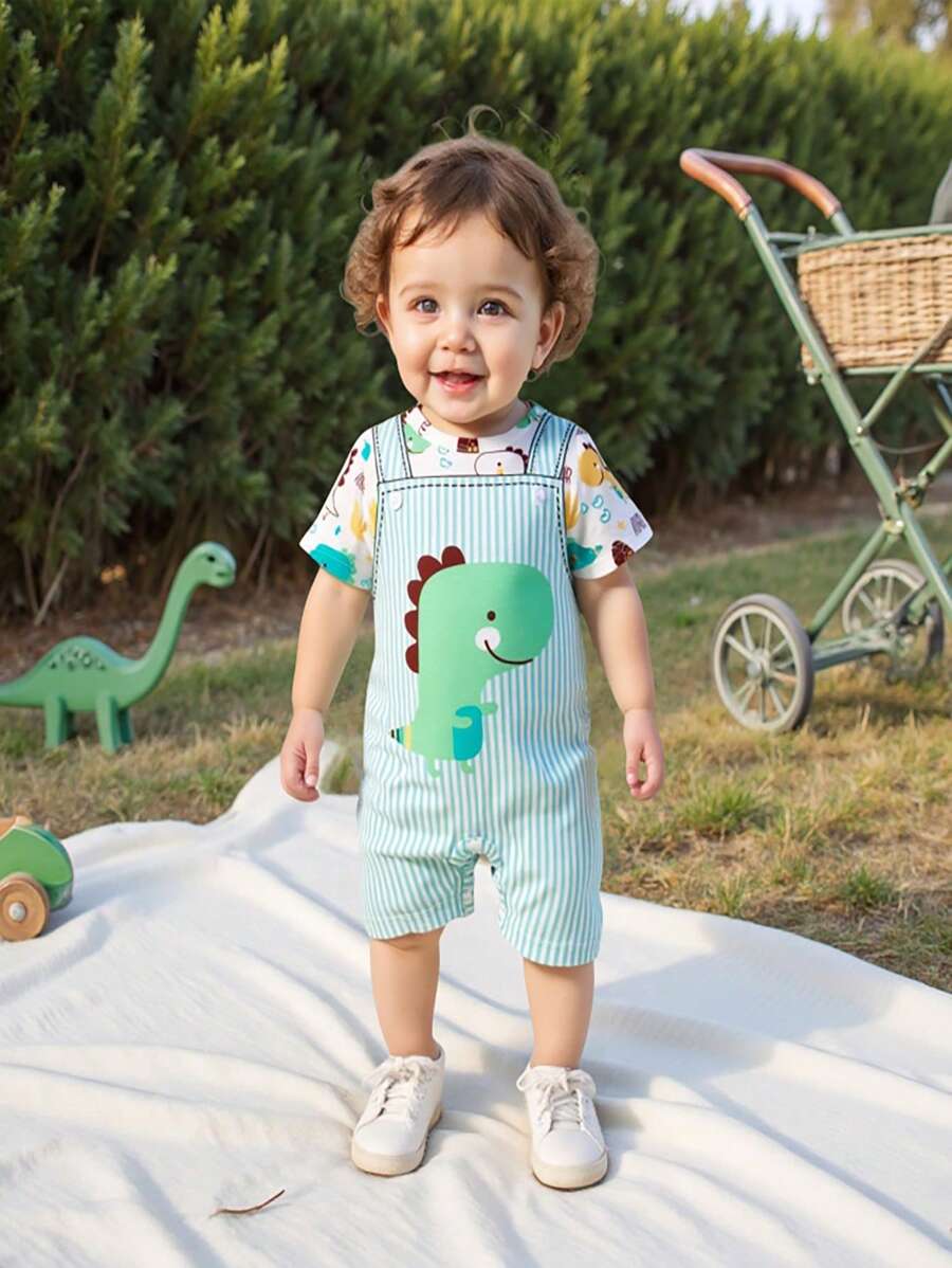 Baby Boy Cute Animal Party Print One Piece Pants Casual Soft Everyday Outfit