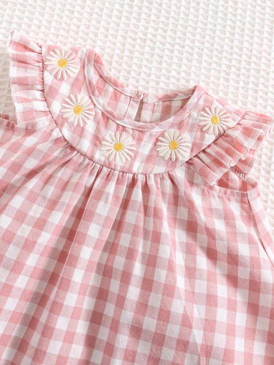 Baby Daisy Pattern Ruffle Hem Dress for Cute Spring and Summer Wear